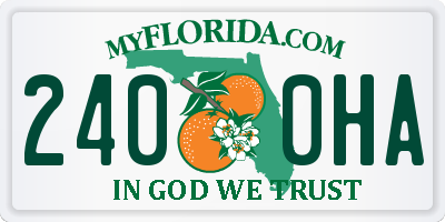 FL license plate 2400HA