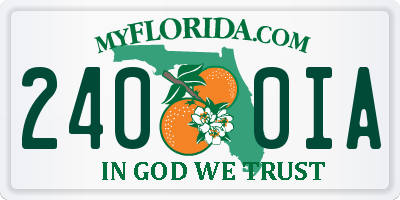 FL license plate 2400IA