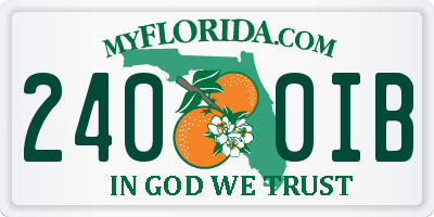FL license plate 2400IB