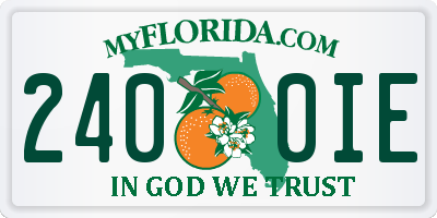 FL license plate 2400IE