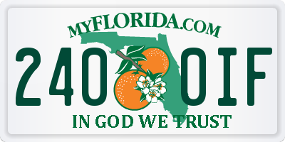 FL license plate 2400IF