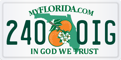 FL license plate 2400IG