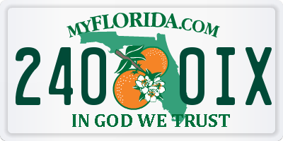 FL license plate 2400IX