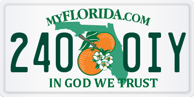 FL license plate 2400IY