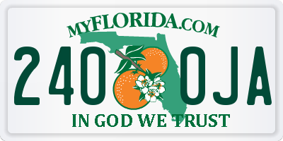 FL license plate 2400JA
