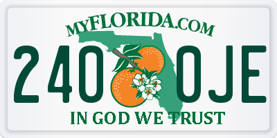 FL license plate 2400JE
