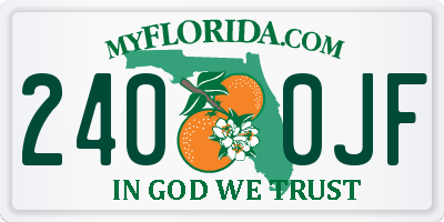 FL license plate 2400JF