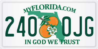 FL license plate 2400JG