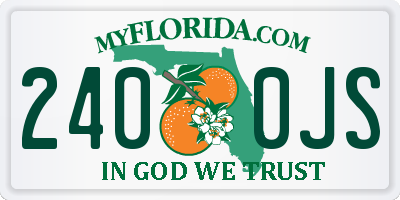 FL license plate 2400JS