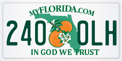 FL license plate 2400LH