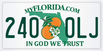 FL license plate 2400LJ