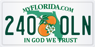FL license plate 2400LN