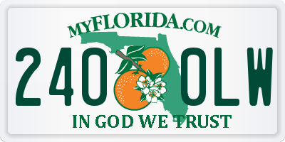 FL license plate 2400LW
