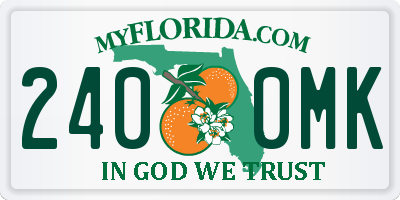 FL license plate 2400MK