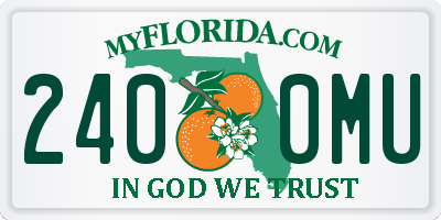 FL license plate 2400MU