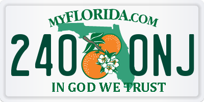 FL license plate 2400NJ