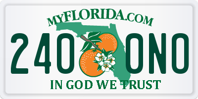 FL license plate 2400NO