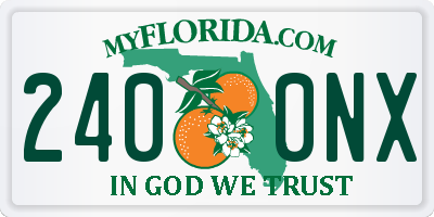 FL license plate 2400NX