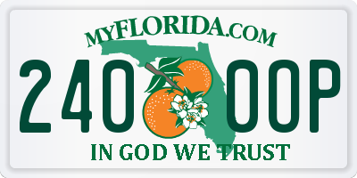 FL license plate 2400OP
