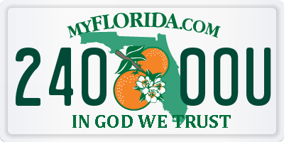 FL license plate 2400OU