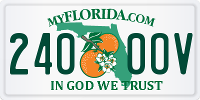 FL license plate 2400OV