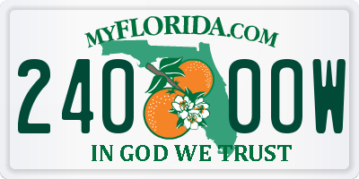 FL license plate 2400OW