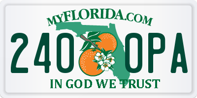 FL license plate 2400PA