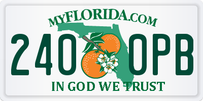 FL license plate 2400PB