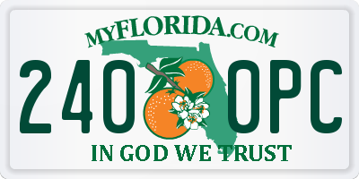 FL license plate 2400PC