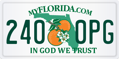 FL license plate 2400PG