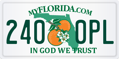 FL license plate 2400PL