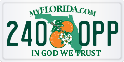 FL license plate 2400PP