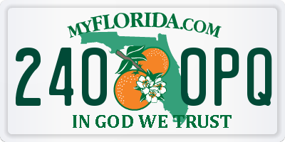 FL license plate 2400PQ
