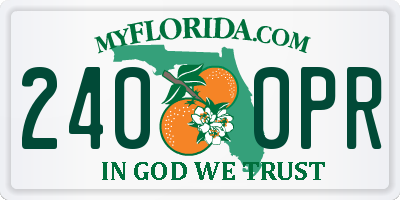 FL license plate 2400PR