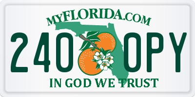 FL license plate 2400PY