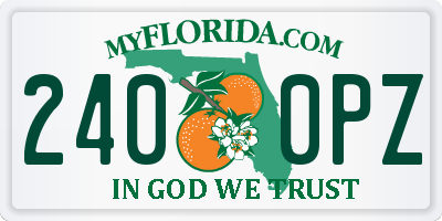 FL license plate 2400PZ