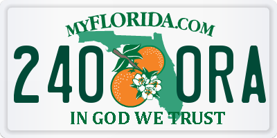 FL license plate 2400RA