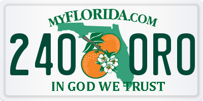 FL license plate 2400RO