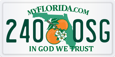 FL license plate 2400SG