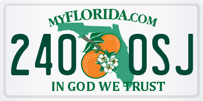 FL license plate 2400SJ