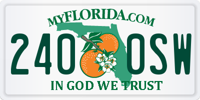 FL license plate 2400SW