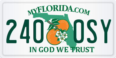FL license plate 2400SY