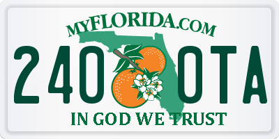 FL license plate 2400TA