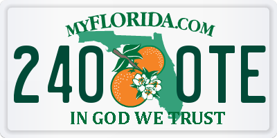 FL license plate 2400TE