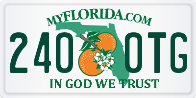FL license plate 2400TG