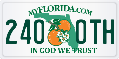 FL license plate 2400TH