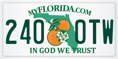 FL license plate 2400TW