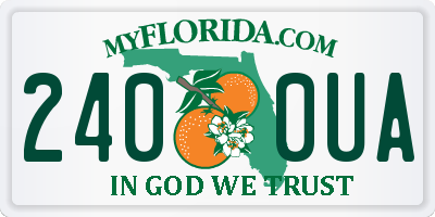 FL license plate 2400UA