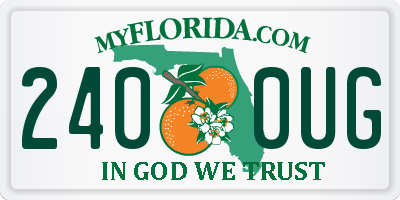 FL license plate 2400UG