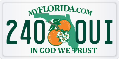 FL license plate 2400UI